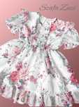 Elegancka letnia sukienka w kwiaty 86, 92, 98 ,104, 110, 116, 122, 128