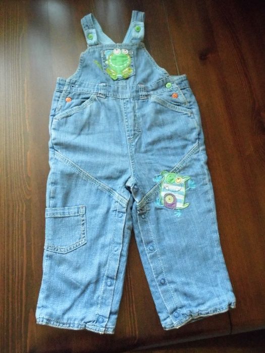 Spodnie jeansowe na szelki, ogrodniczki 9-12m-cy (80 cm)