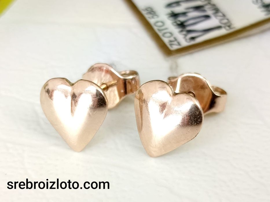 Kolczyki złote serduszka