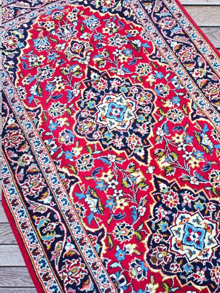 Keshan - Perski szeroki chodnik - Rękodzieło z czystej wełny 320 x 105