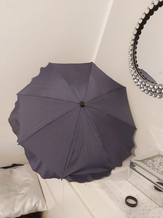 Parasolka parasoleczka z uchwytem do wózka uniwersalna siwa szara graf