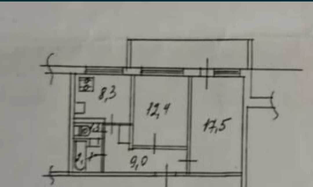 Продажа двухкомнатной квартиры под ремонт 54 кв.м. на Виноградаре.