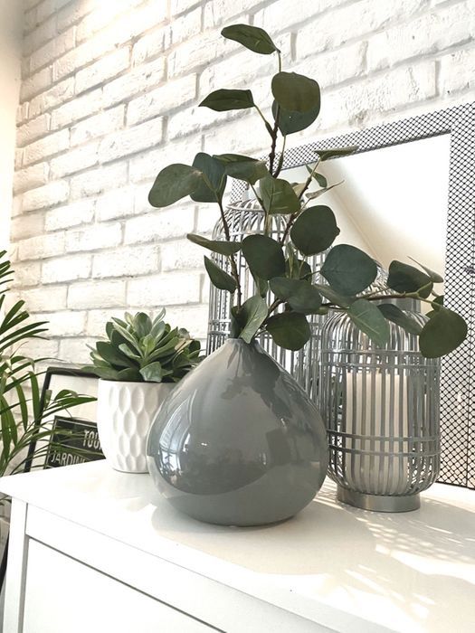 Wazon ceramiczny szary, nowy