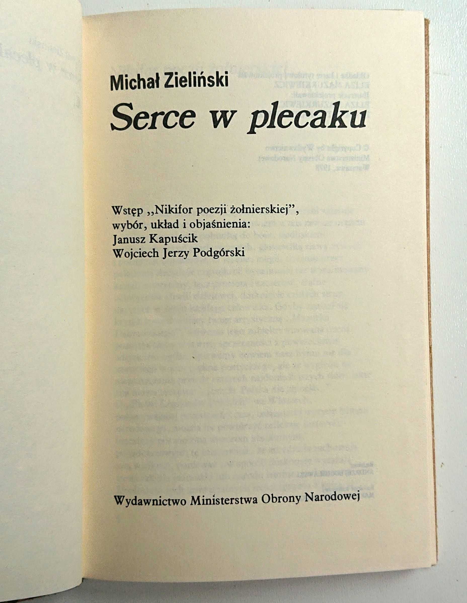 "Serce w plecaku" - Michał Zieliński - 1978 - śpiewnik żołnierski