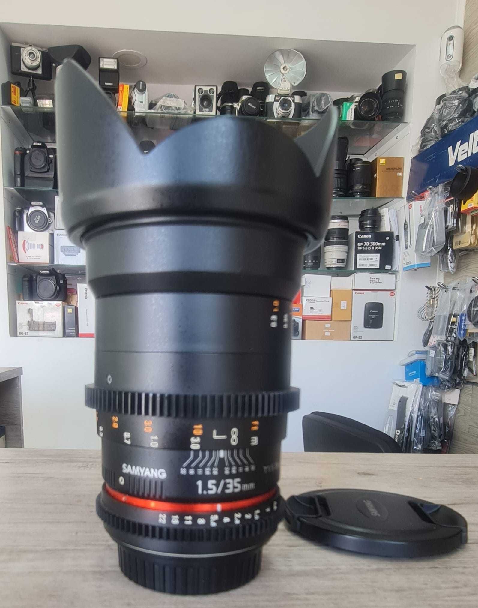 Samyang 35mm MF T1,5 Video DSLR II para Canon EF