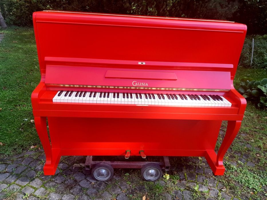 CZERWONE Pianino Calisia 121cm nowy ŚLICZNY LAKIER