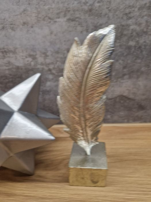 Zestaw ozdob ceramiczna gwiazda + piórko