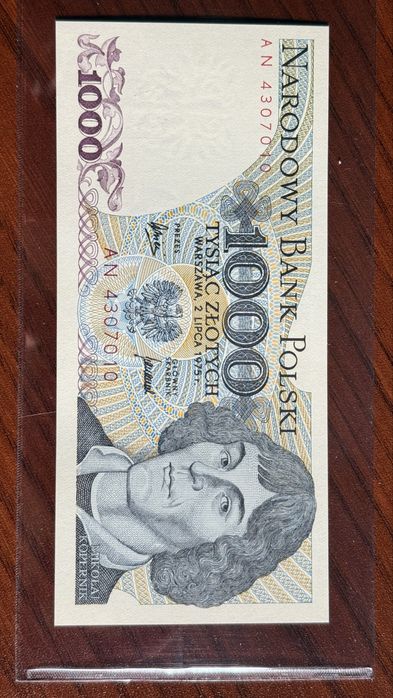 1000 zł 1975 r. UNC seria AN