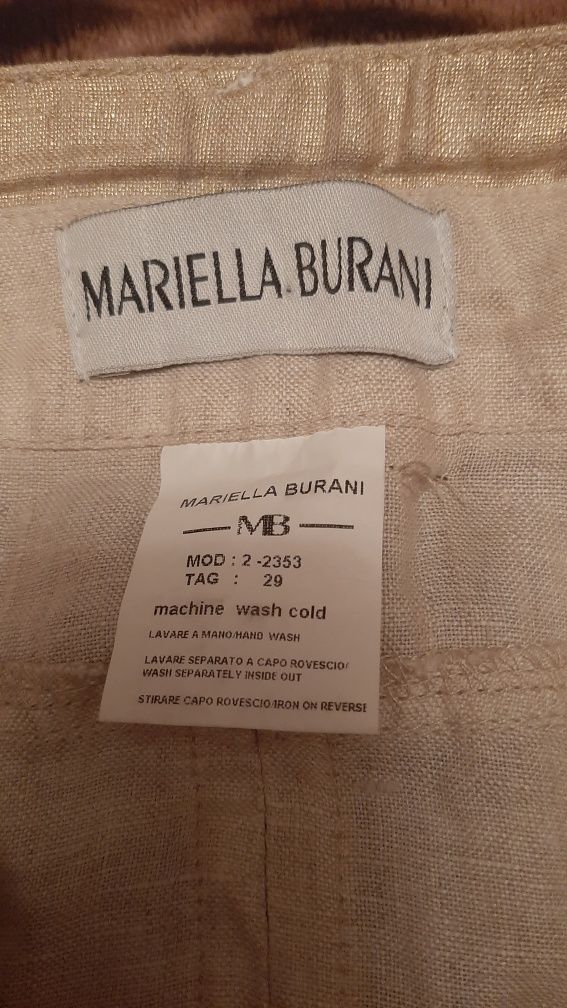 Юбка золотая Mariella Burani Италия лён (S-M)