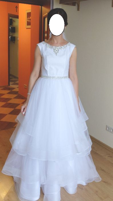 Wyjątkowa suknia ślubna 2w1 (midi i maxi) r.36 idealna do tańca