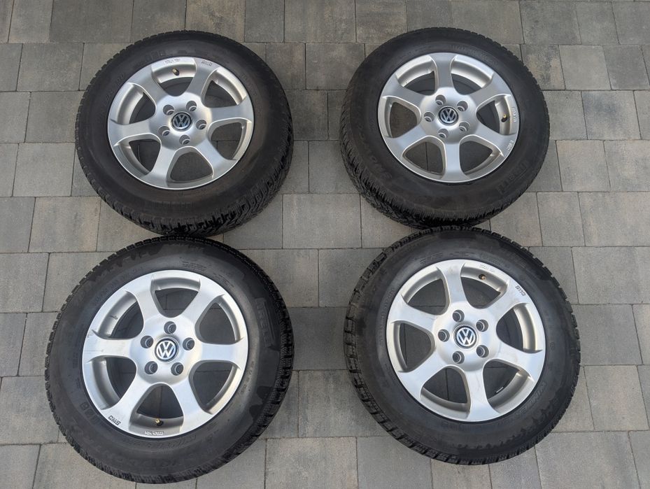 Alu felgi / koła 5x112  R15 + opony zimowe Pirelli 195/65/R15 VW