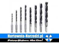 Zestaw 8 Wierteł do Drewna HEX 1/4" 3-10mm wiertła do drewna