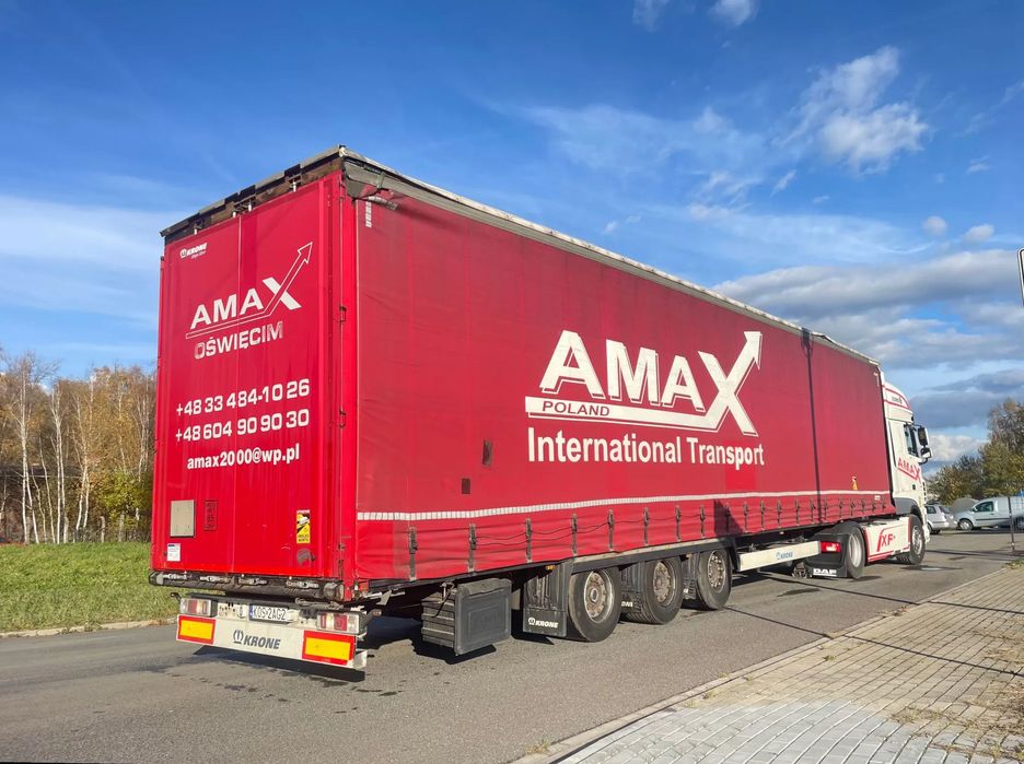 Krone  Naczepa ciężarowa Krone Mega firanka, 2018, oś podnoszona, SAF, 3 OSIE