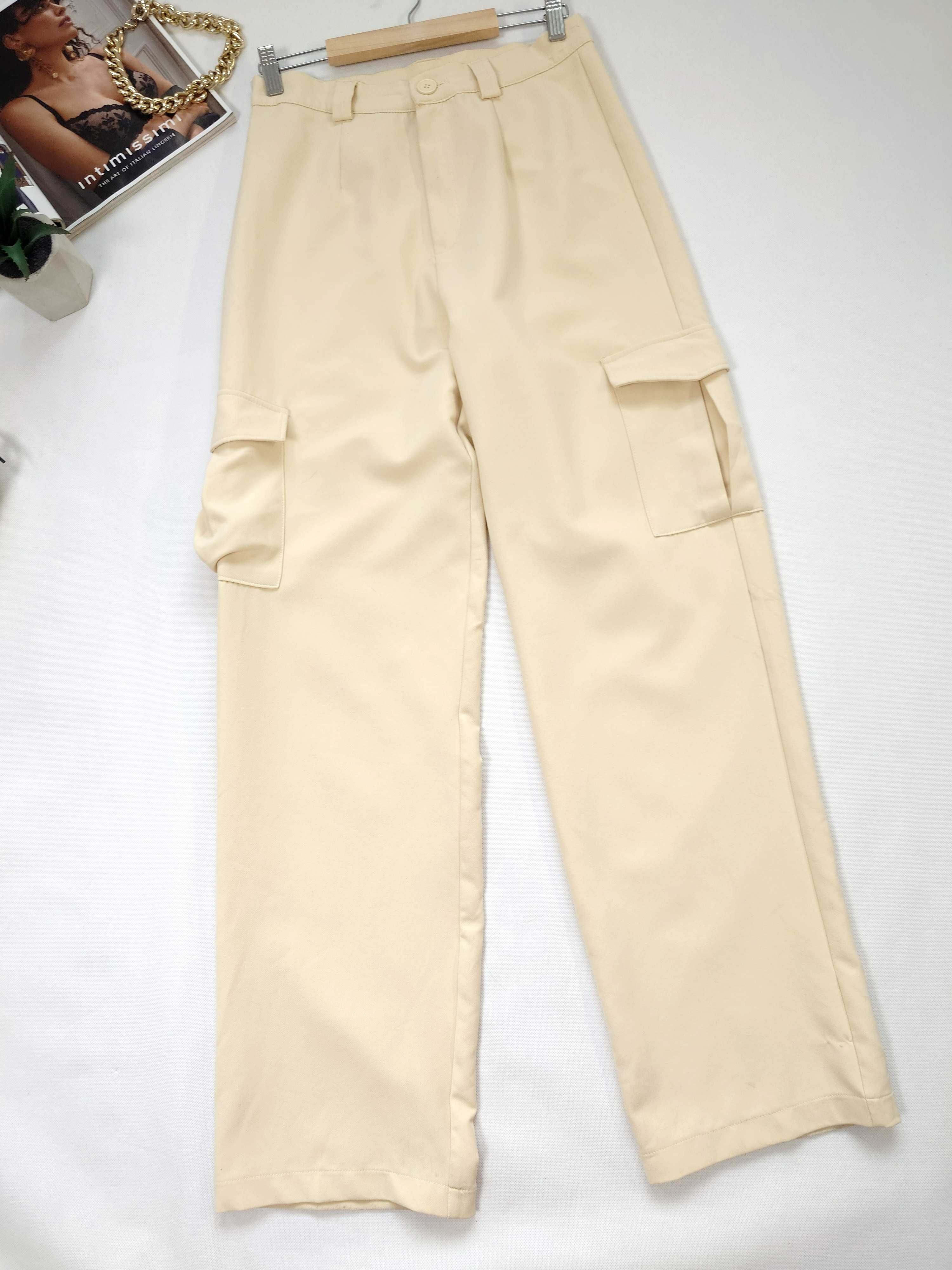 Beżowe szerokie spodnie jogger, Primark 40