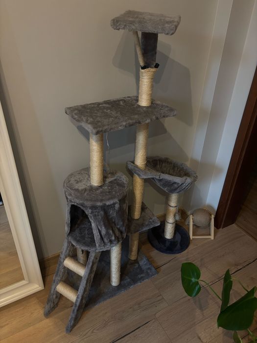 szary drapak dla kota