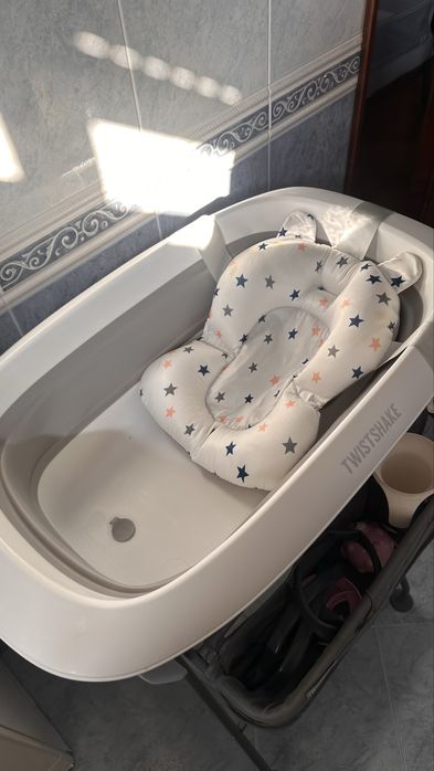 Banheira Dobrável Bebé com Suporte e Colcha