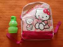 Mochila Hello Kitty + Garrafa Tupperware