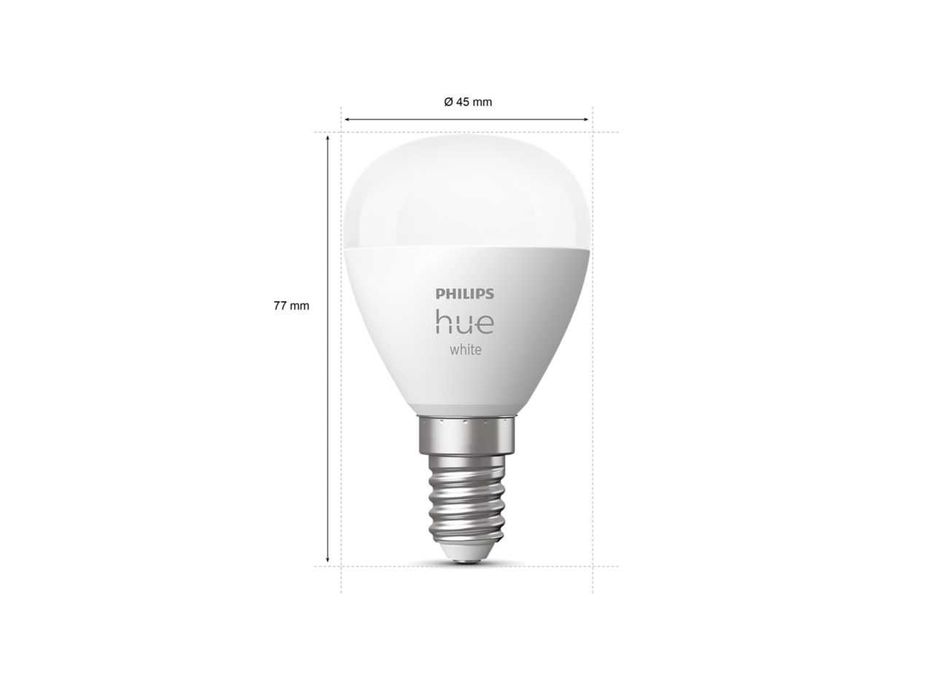Żarówki Philips Hue Luster E14 5,7W 2700K 7,7x4,5 cm białe 2 sztuki