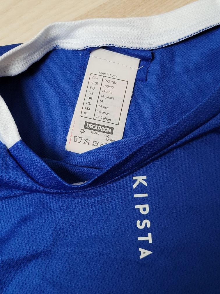 Bluzka sportowa dla chłopca 146 t- shirt kipsta decathlon granatowa