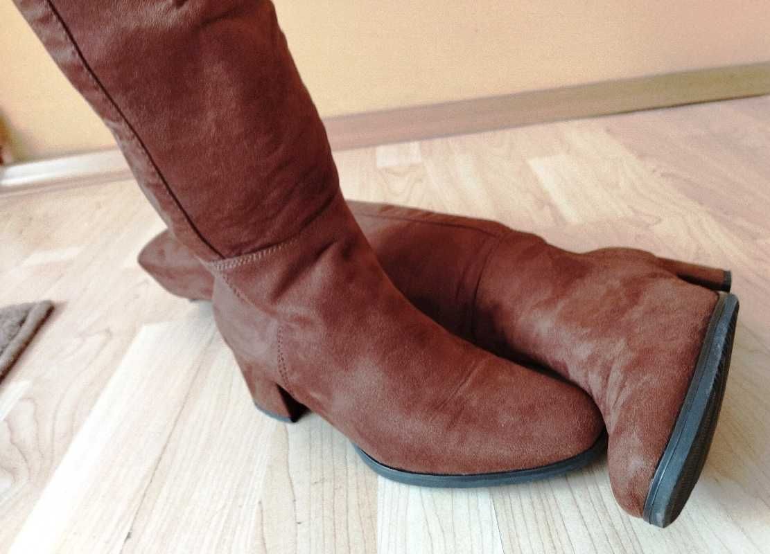 Buty Kozaki 38  (37) brązowo rude dwa razy użyte