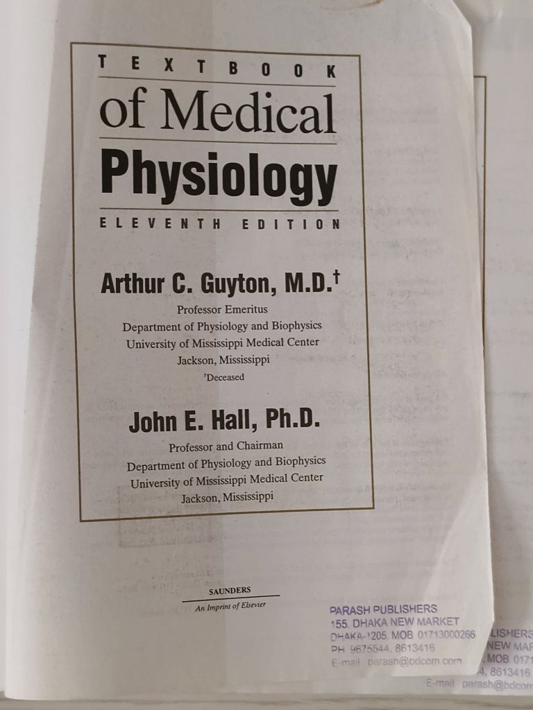 Textbook of Medical Physiology 11 Guyton & Hall medicine