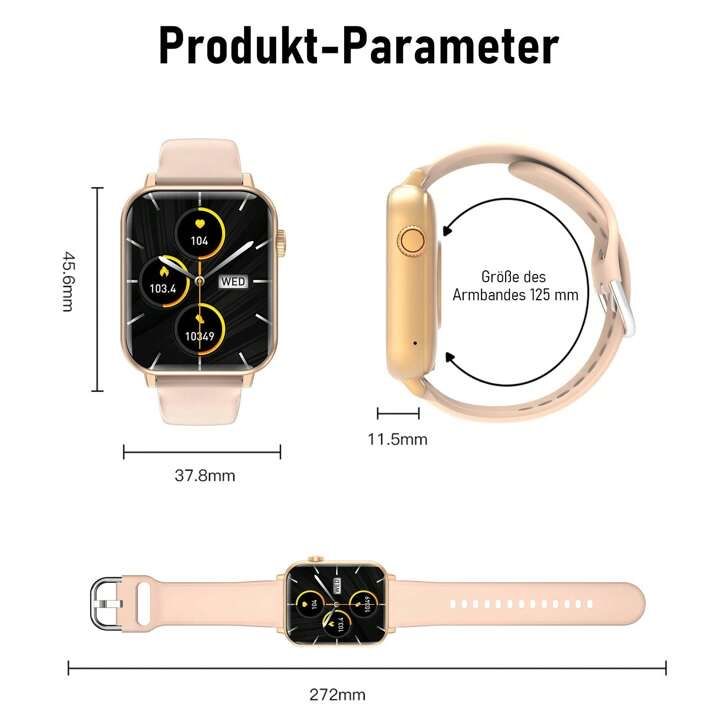 Zegarek smartwatch z 3 dodatkowymi opaskami
