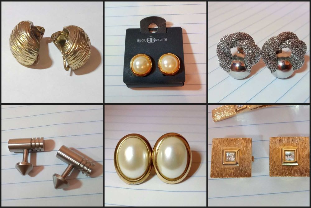 Кліпси золотисті, різні, Bijou Brigitte та запонки