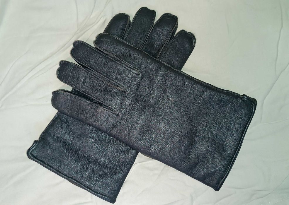 Кожаные перчатки на флисе натуральная кожа новые XL размер