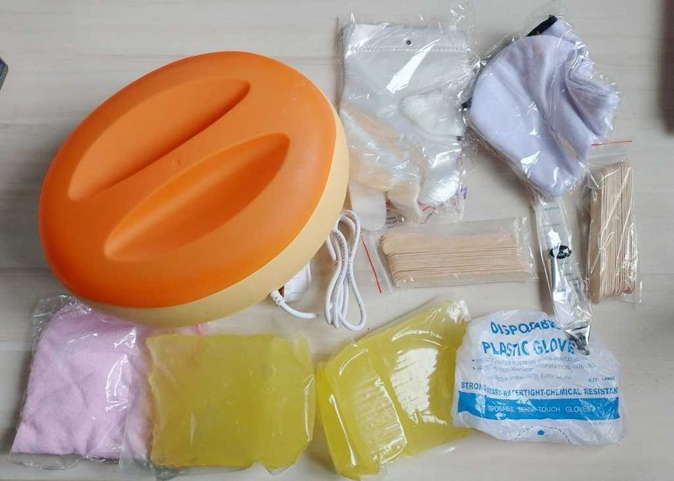 Parafiniarka nowa podgrzewacz do wosku, wosk, rękawiczki, patyczki SPA