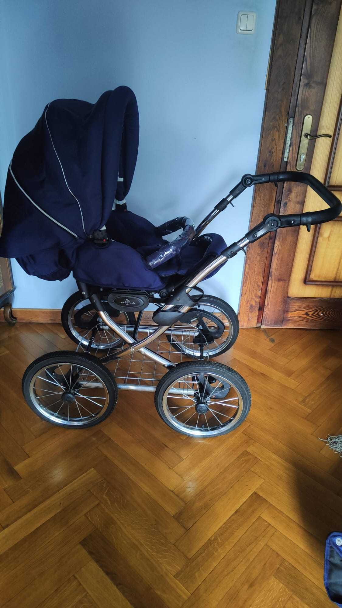 Bebetto fabio vintage dmuchane koła wózek 3w1 nosidełko, gondola