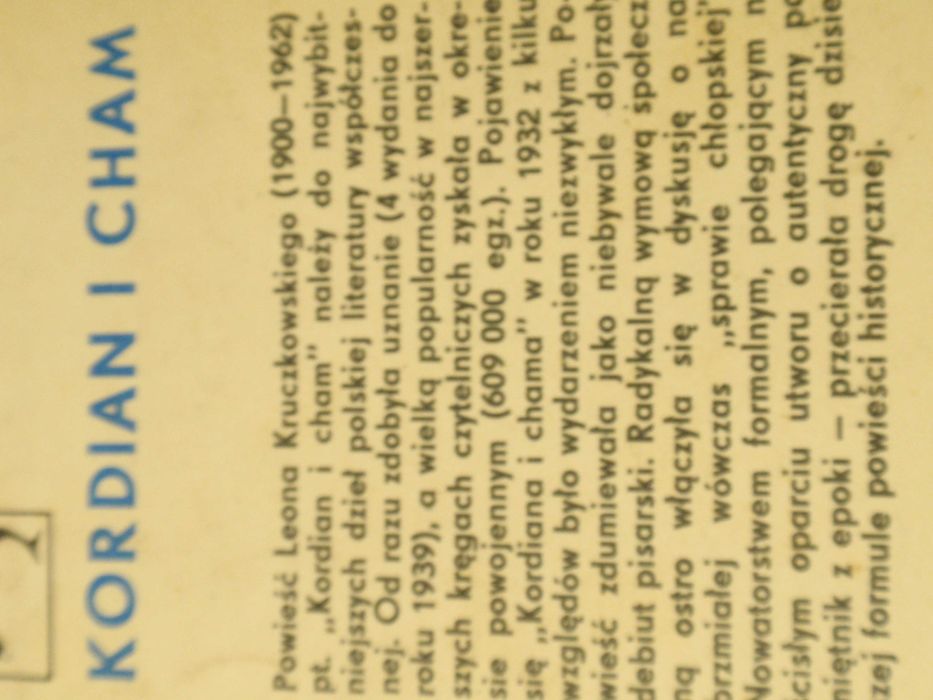 wyprzedaż domowa- Kordian i cham- L. Kruczkowski