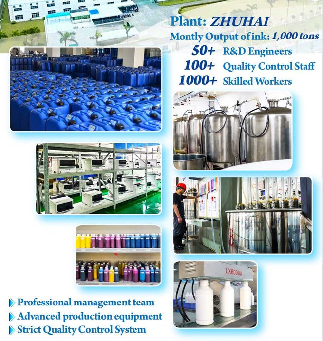 Atrament DTF kolor cyan, magenat , yellow, black  wysoka jakość 1L