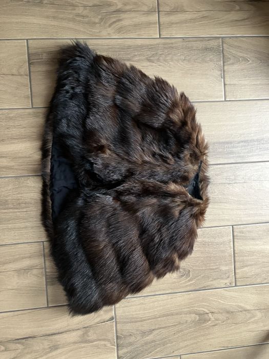 Brązowe klasyczne bolerko narzuta cieplutka zimowa ślub retro vintage