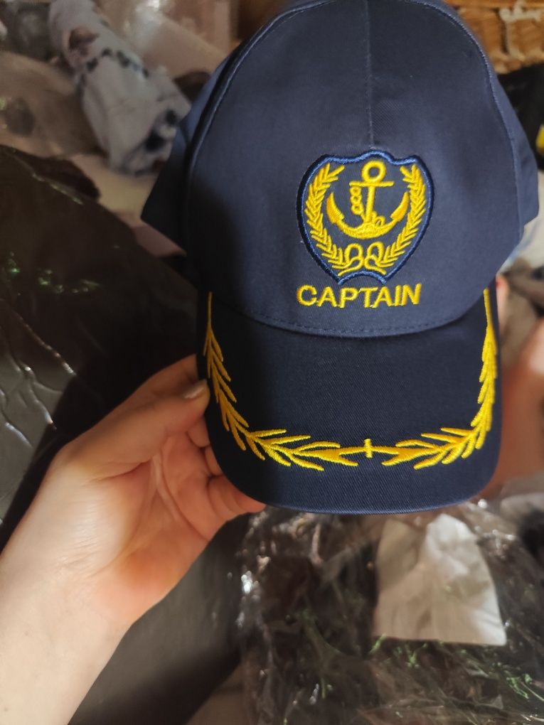 Кепка мужская капитан синяя на липучке сзади Capitain