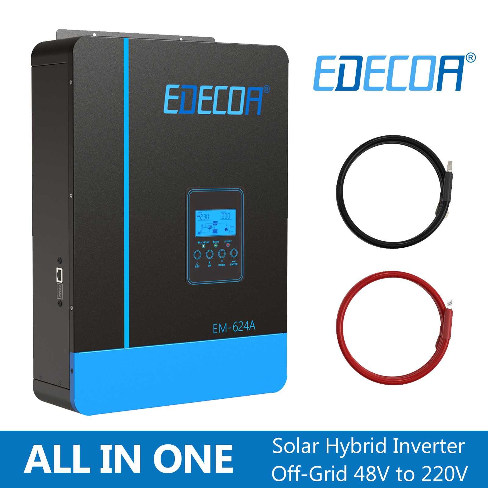 Гібридний інвертор EDECOA ЕМ-624А 6200W 48V MPPT 110A PV 55-450VDC BMS