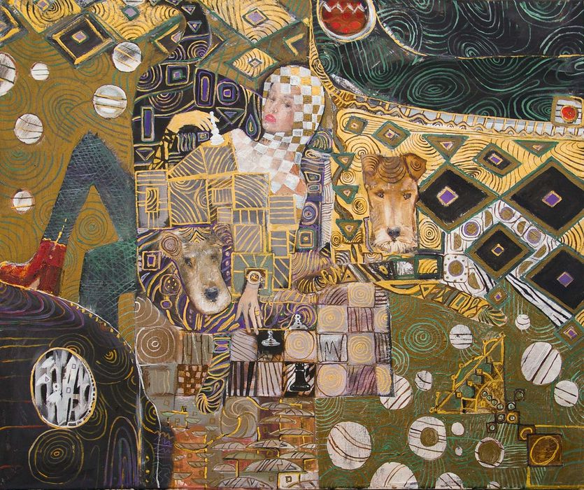 Картина -  "happy-go-lucky racers" беспечные гонщики , 90-75 oil