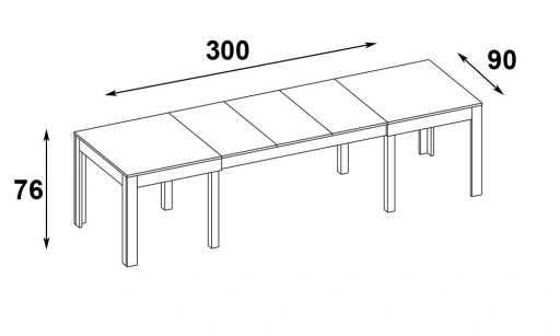 STÓŁ ROZKŁADANY Torino DąbCraft/Czarny 160-300 cm PROMIOCJA 5% do31.07