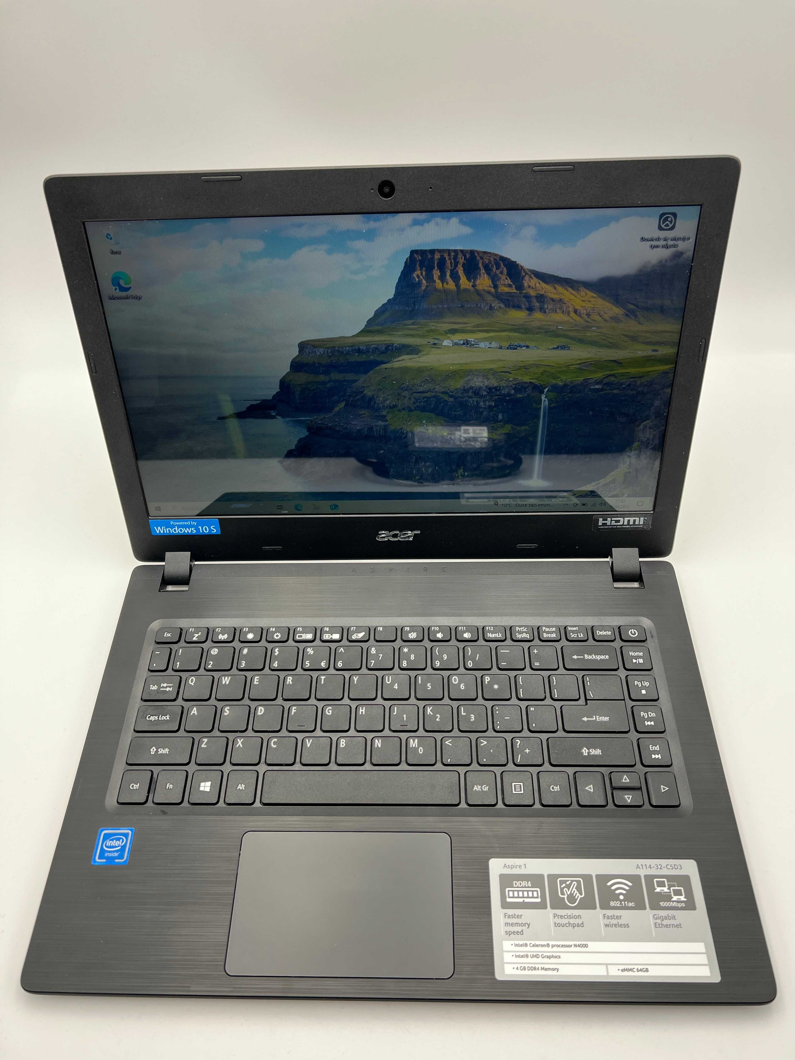Laptop ACER A114-32-C5D3/ N4000/4GB/64GB/Win10