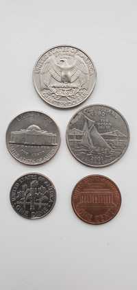 Монети Америки. Набір з 5 монет США. Американські копійки