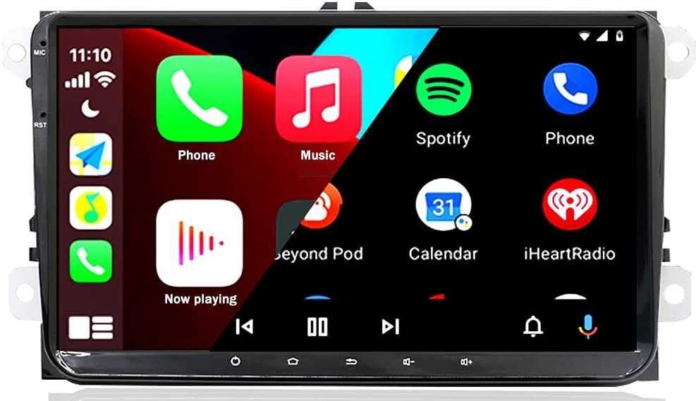 Auto Rádio Carplay & Android Auto VW, Seat e Skoda GPS Bluetooth USB