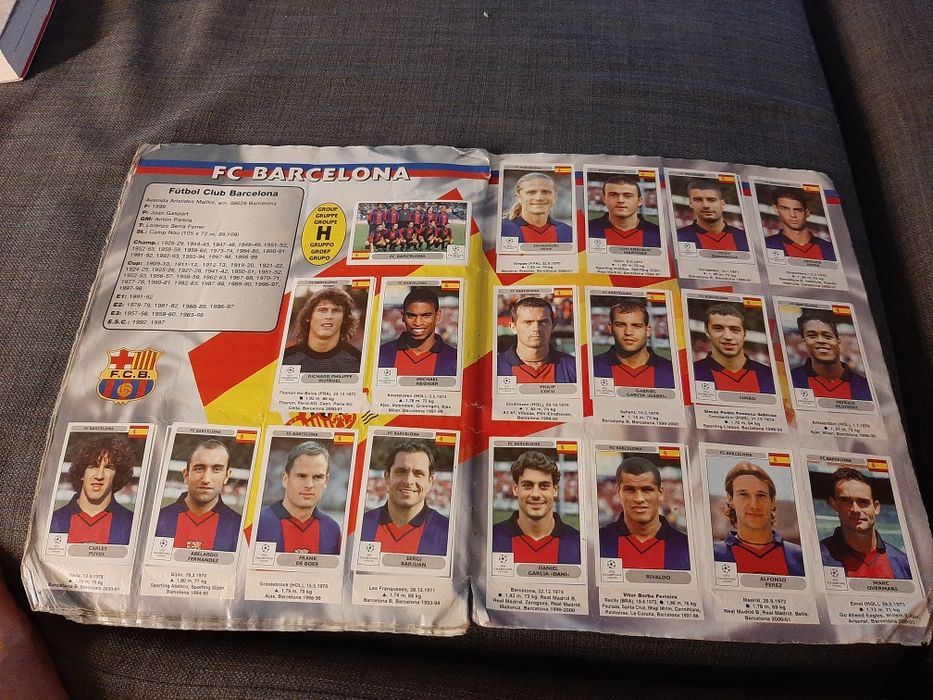 Caderneta de cromos Champions League 2000/01 completa