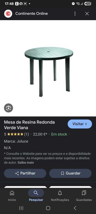 Mesa jardim redonda joluce resina