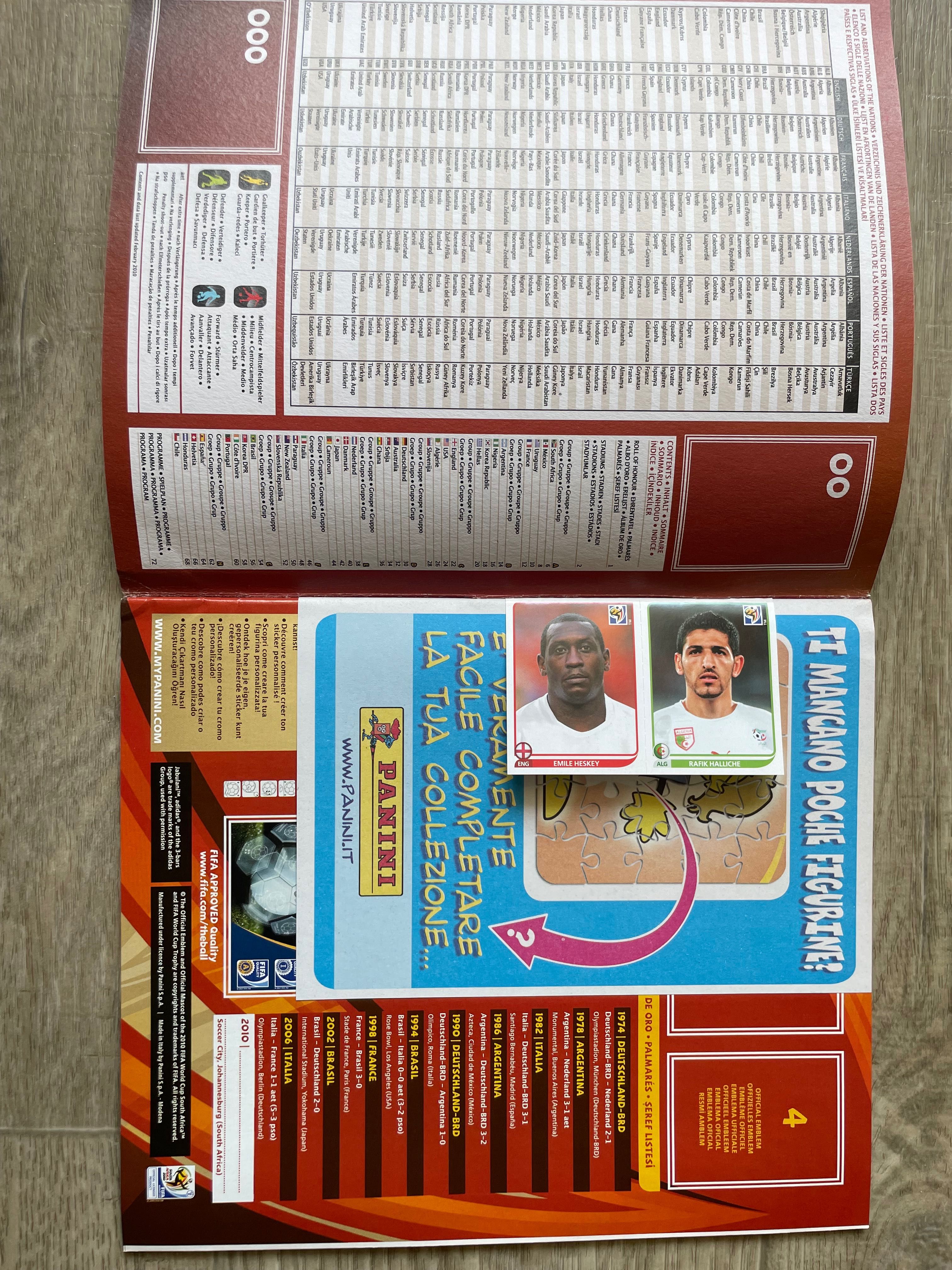 Panini World Cup 2010 полная коллекция
