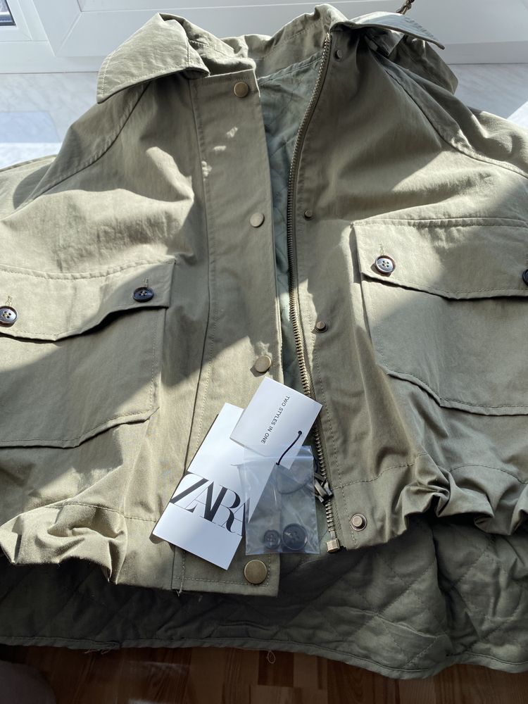 Куртка Зара Zara камуфляжная с подкладкой