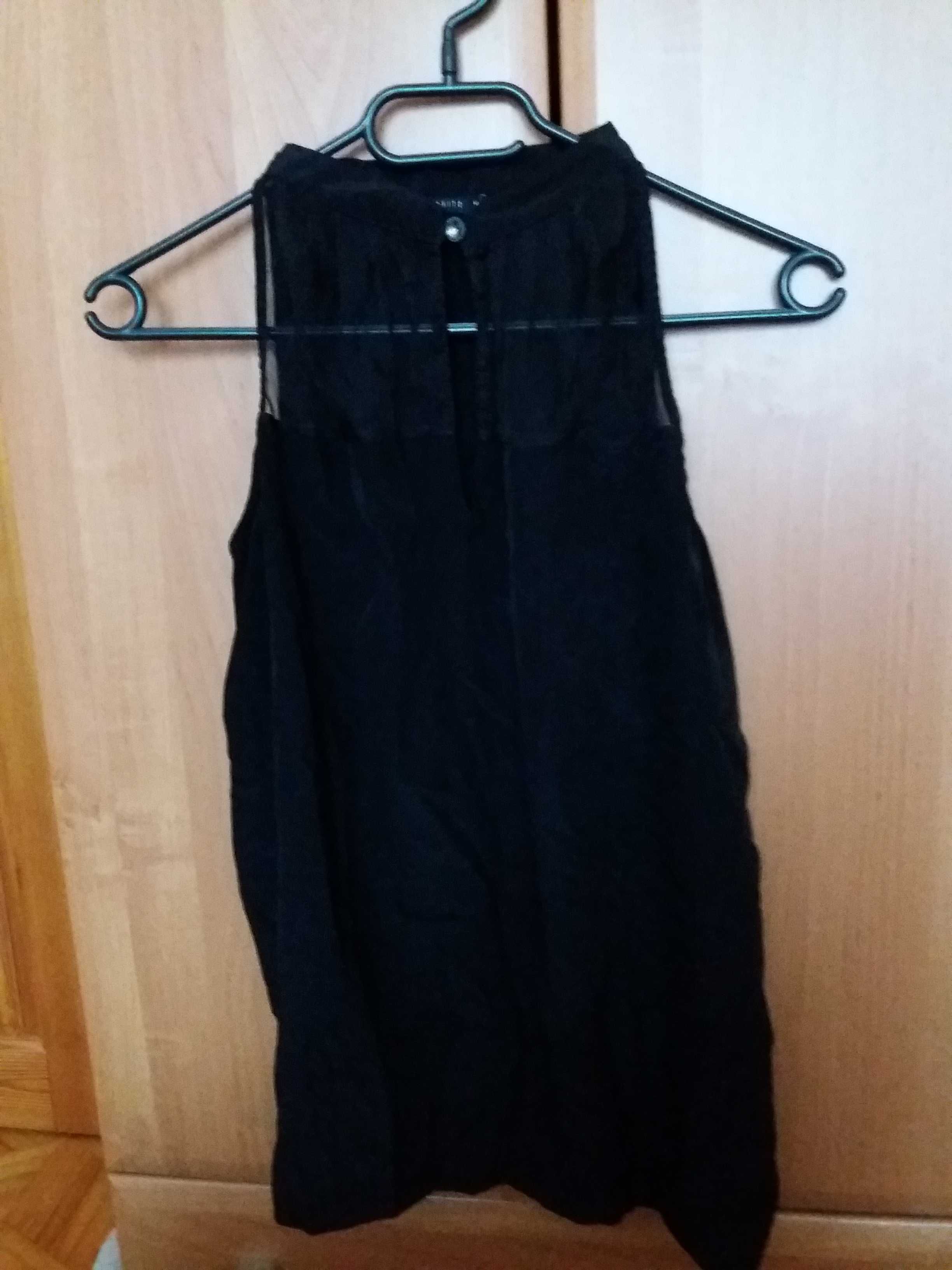 Czarna elegancka bluzka bez rękawów Mohito 38 M
