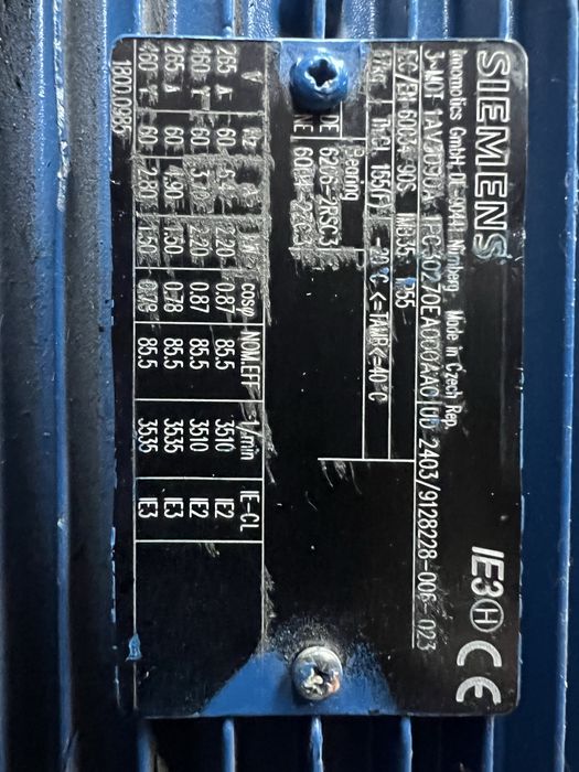 Silnik elektryczny SIEMENS z pompą – 3 kW, IE3