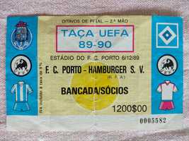 Bilhete FC Porto vs Hamburgo 1989/90 UEFA