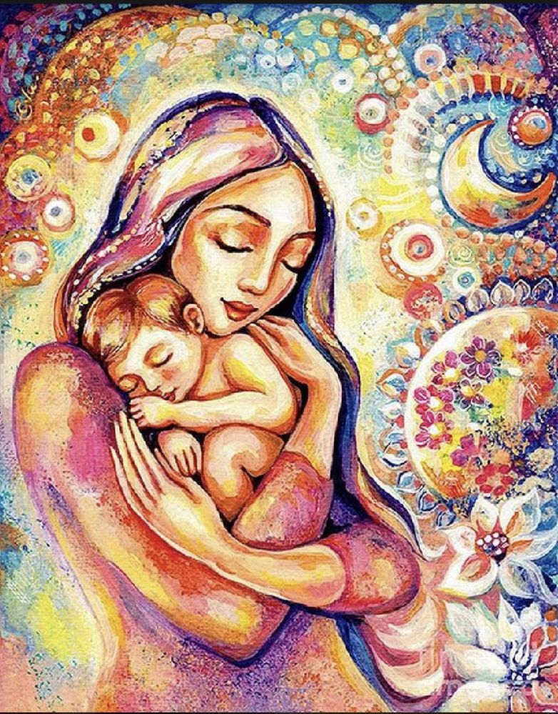 Набір алмазної мозаїки «Мама з немовлям»