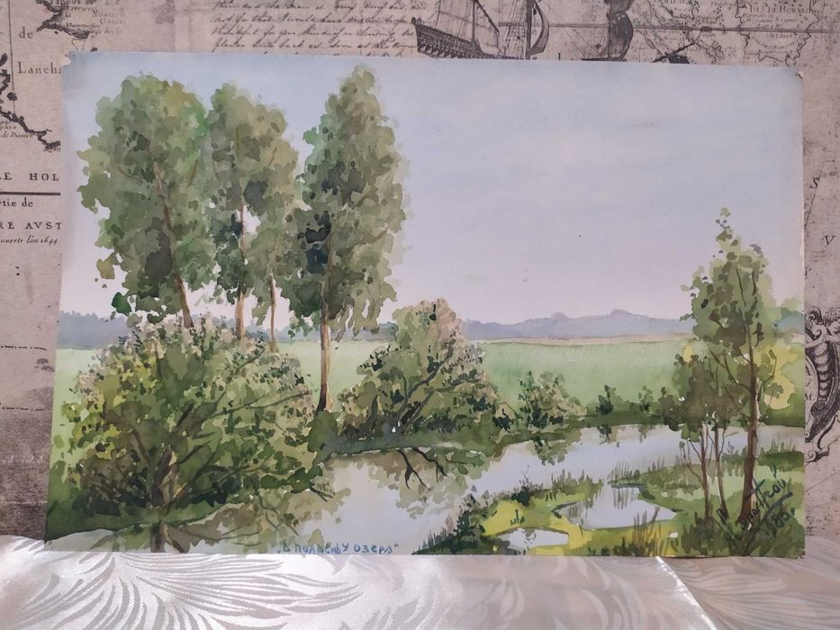 Картины времен СССР, акварель