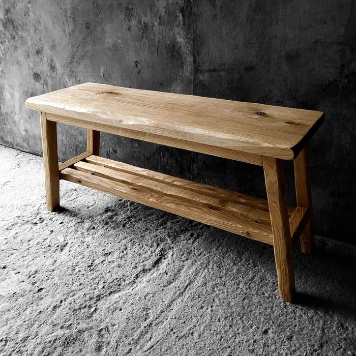 Ławka ławeczka drewniana dębowa rustykalna ze starego drewna